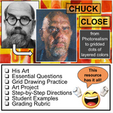 Chuck Close Lesson and Art Project (Google Slides)
