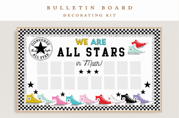 Preview of Chucks Bulletin Board Kit, Sneaker Classroom Decor | Checkered Classroom | All S