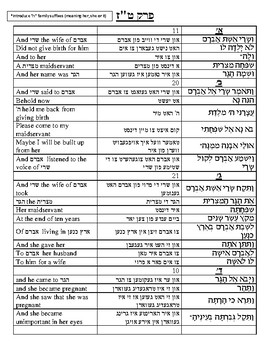 Preview of Chumash Parshas Lech Lecha Perek Chapter 16 Translations Teitch Sheets