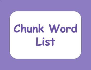 Preview of Chunk Word List