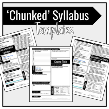 Preview of Chunked Syllabus - One Page (2 editable Design Templates)