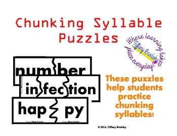 Preview of Chunking Syllables Puzzles