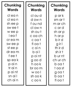 Chunking Words List by Engaging Thru Technology | TpT