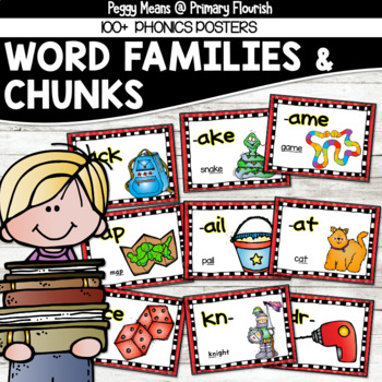 Preview of Phonics Posters | Chunks and Word Families | 100