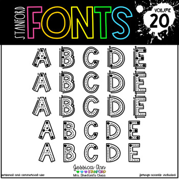 Preview of Chunky Bubble Block Tracing Fonts for Handwriting - Stanford Font Bundle 20