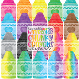 Chunky Crayon Clipart Rainbow Watercolor - School Supplies