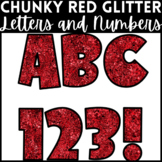 Chunky Red Glitter Bulletin Board Letters and Numbers