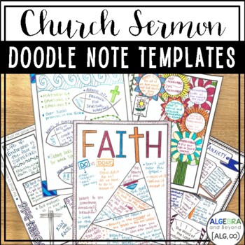 Preview of Church Doodle Note Templates - Set 1