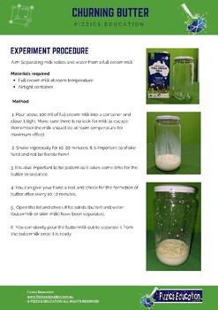 Preview of Churn butter science experiment