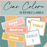 Ciao Colore Editable Labels | Labels for Classroom | Edita