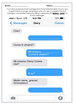 Preview of Ciao, Mi Chiamo! - Text Message Thread