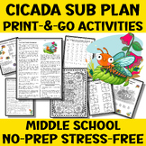 Cicada 2024 Science Sub Plan or Independent Work Middle & 