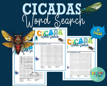 Preview of Cicada Emergence 2024 Word Search Puzzle | Cicadas Cicadageddon Bug No Prep