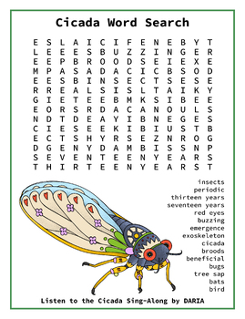 Preview of Cicada Word Search