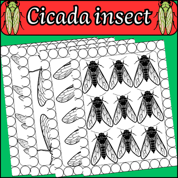 Preview of Cicada Insects Coloring Pages,Coloring Activities
