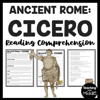 Preview of Cicero  Biography Reading Comprehension Worksheet Ancient Rome