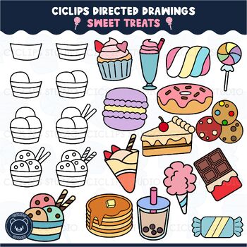 Ciclips Directed Drawings Clip Art Sweet Treats by Ciclips Studio