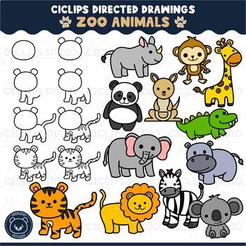 Direct Drawing Zoo Teaching Resources | TPT