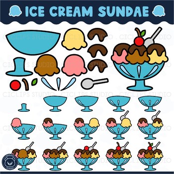 Watercolor Ice Cream Scoop Cone Sundae Clipart - Lisa Markle Sparkles  Clipart and Graphic Design