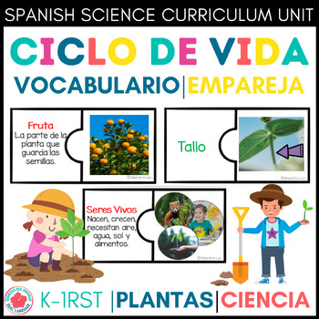 Preview of Ciclo de Vida de las Plantas Vocabulario Matching Game Life Cycle