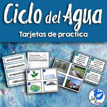 Preview of Ciclo del Agua Water Cycle Spanish Tarjetas de practica