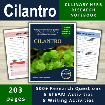 Preview of Cilantro Herbs Research Unit Study Worksheets and Activities