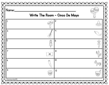 cinco de mayo kindergarten worksheets