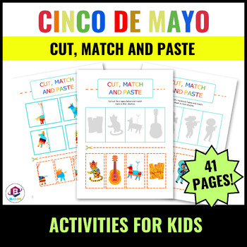 Preview of Cinco De Mayo Activities Cut Match Place and Paste