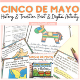 Preview of Cinco De Mayo Activities Reading Comprehension Print and Digital Boom Cards