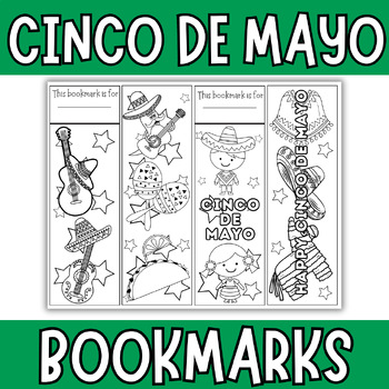Preview of Cinco De Mayo Bookmarks to Color |Cinco De Mayo Coloring Bookmark