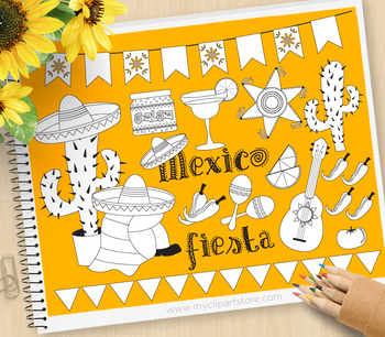 8.5x11 Mexican Fiesta Digital Scrapbook Papers for Cinco de Mayo & Pa –  Your Paper Stash