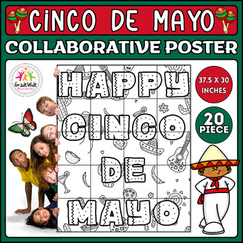 Cinco De Mayo Collaborative Coloring Poster - Happy Cinco De Mayo Craft ...