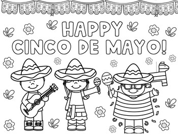 Cinco De Mayo Coloring Page by Its NBD Come Teach With Me | TPT