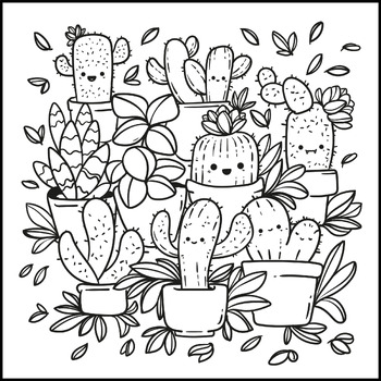 Preview of Cinco De Mayo Coloring Page - Mexican Coloring Page  - Hand Drawn Kawaii