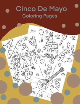 Preview of Cinco De Mayo Coloring Page Set