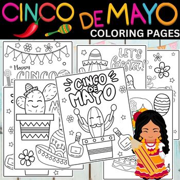 Preview of Cinco De Mayo Coloring Pages l Mexican Fiesta