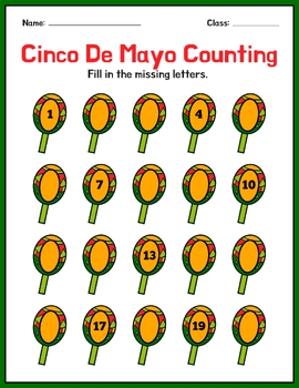 Preview of Cinco De Mayo Counting - Cinco De Mayo Math