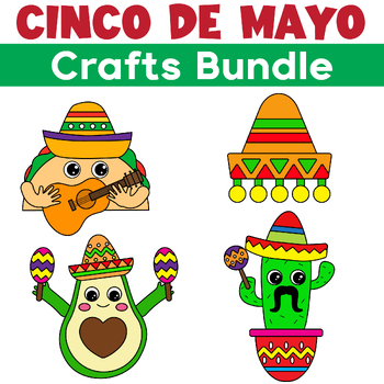 Preview of Cinco De Mayo Craft Bundle: Cinco De Mayo Ativities | Art  Projects | Name Craft