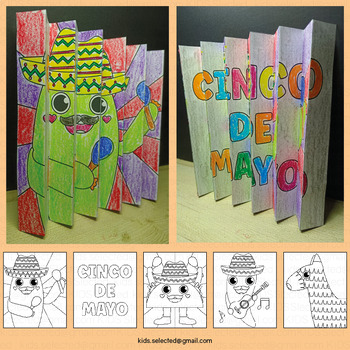 Preview of Cinco De Mayo Craft Coloring Pages Agamograph Art Mexican Bulletin Board Cactus