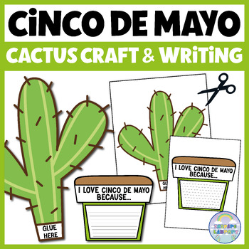 Preview of Cinco De Mayo Creative Craftivity Writing Prompts Cactus Craft Bulletin Board