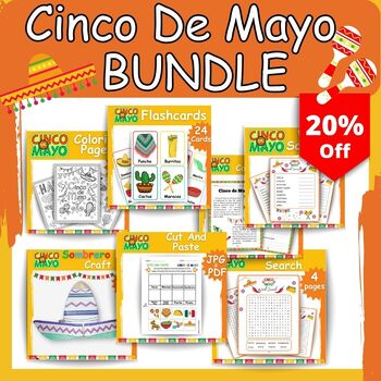 Cinco De Mayo Fiesta BUNDLE: Printable , Games, and Crafts (No Alcohol).