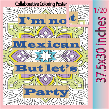 Preview of Cinco De Mayo Fiesta Bulletin Board Craft Mexican Pinata Collaborative  Poster