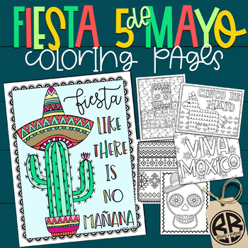 Preview of Cinco De Mayo Coloring Pages No Prep Activity