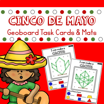 Preview of Cinco De Mayo Geoboard Task Cards and Mats