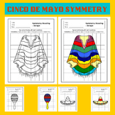 Cinco De Mayo Grid Symmetry Drawing and coloring Sheets