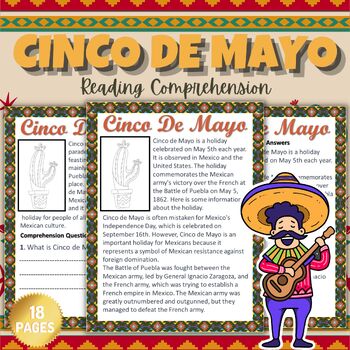 Cinco De Mayo & Hispanic Heritage Month Reading Comprehension With Answers