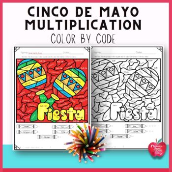 Preview of Cinco De Mayo Math Activities: Multiplication Color by Number