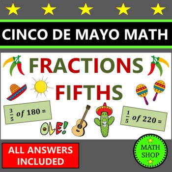 Preview of Cinco De Mayo Math Multiplying Fractions by a Whole Number