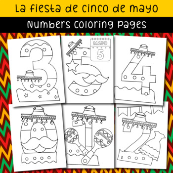 Preview of Cinco De Mayo Numbers Coloring Pages