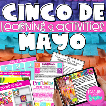 Cinco De Mayo & Papel picado Teaching Presentation, writing ACTIVITY BUNDLE